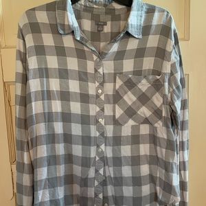 Aerie Grey and whistle sparkle boyfriend plaid